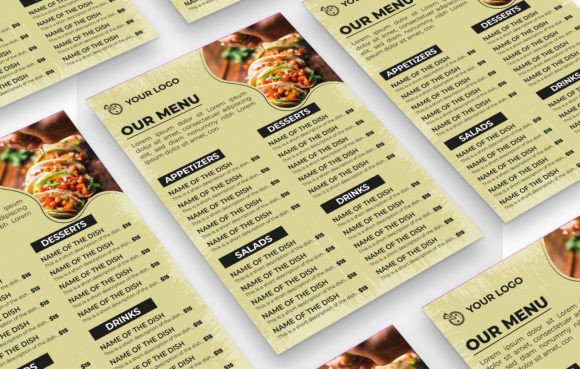 Download Vector Food Menu Flyer Template - Food Collection