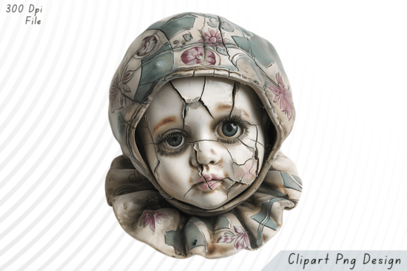 Download Creepy Cracked Porcelain Doll PNG Clipar - Premium Resources
