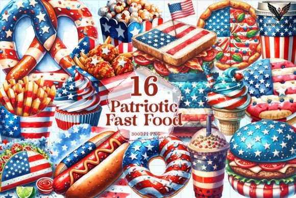 Download Patriotic Fast Food Clipart PNG - Food Collection